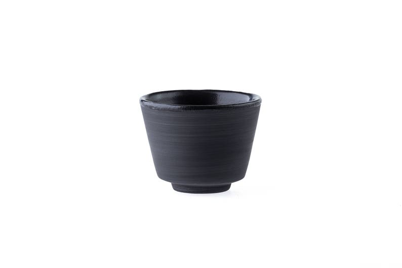 Set of 2 Espresso Coffee Cups Matte Black Ceramic Handmade Etsy