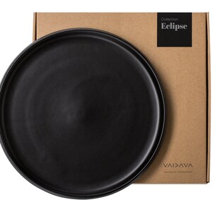 29 cm 11.4 Large Dinner Plate Matte Black Dinnerware Handmade Pottery collection ECLIPSE image 3