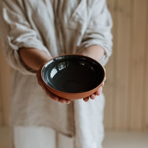 16.5 cm | 6.5&quot; Medium Terracotta Cereal/Soup/Breakfast Bowl | Handmade Pottery | collection EARTH