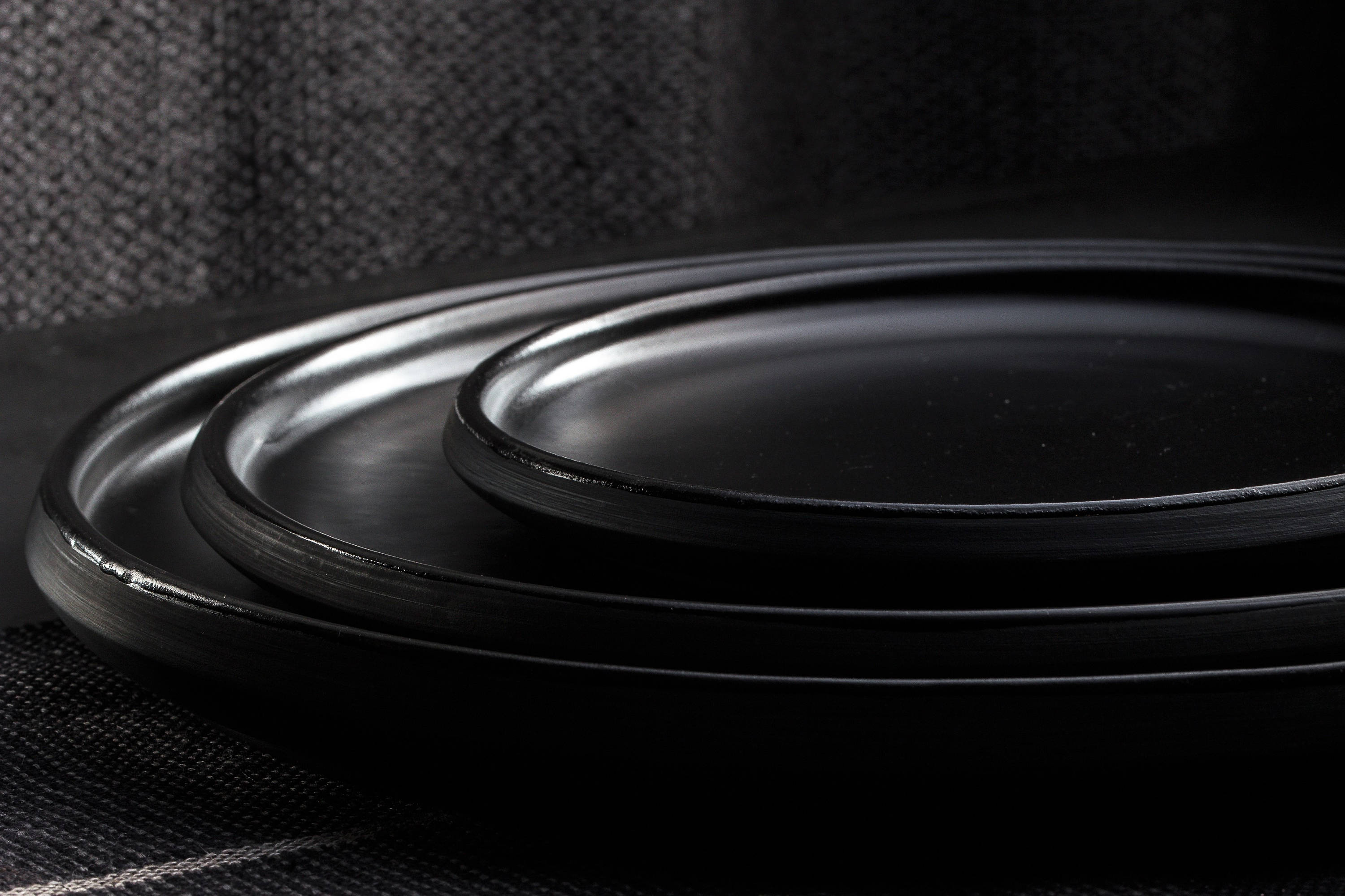 29 Cm 11.4 Large Dinner Plate Matte Black Dinnerware Etsy