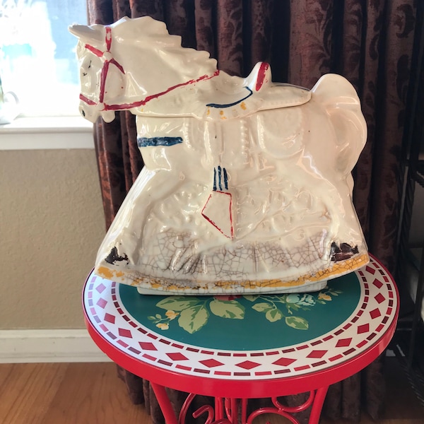 Cold paint McCoys cookie jar rocking horse, rare horse