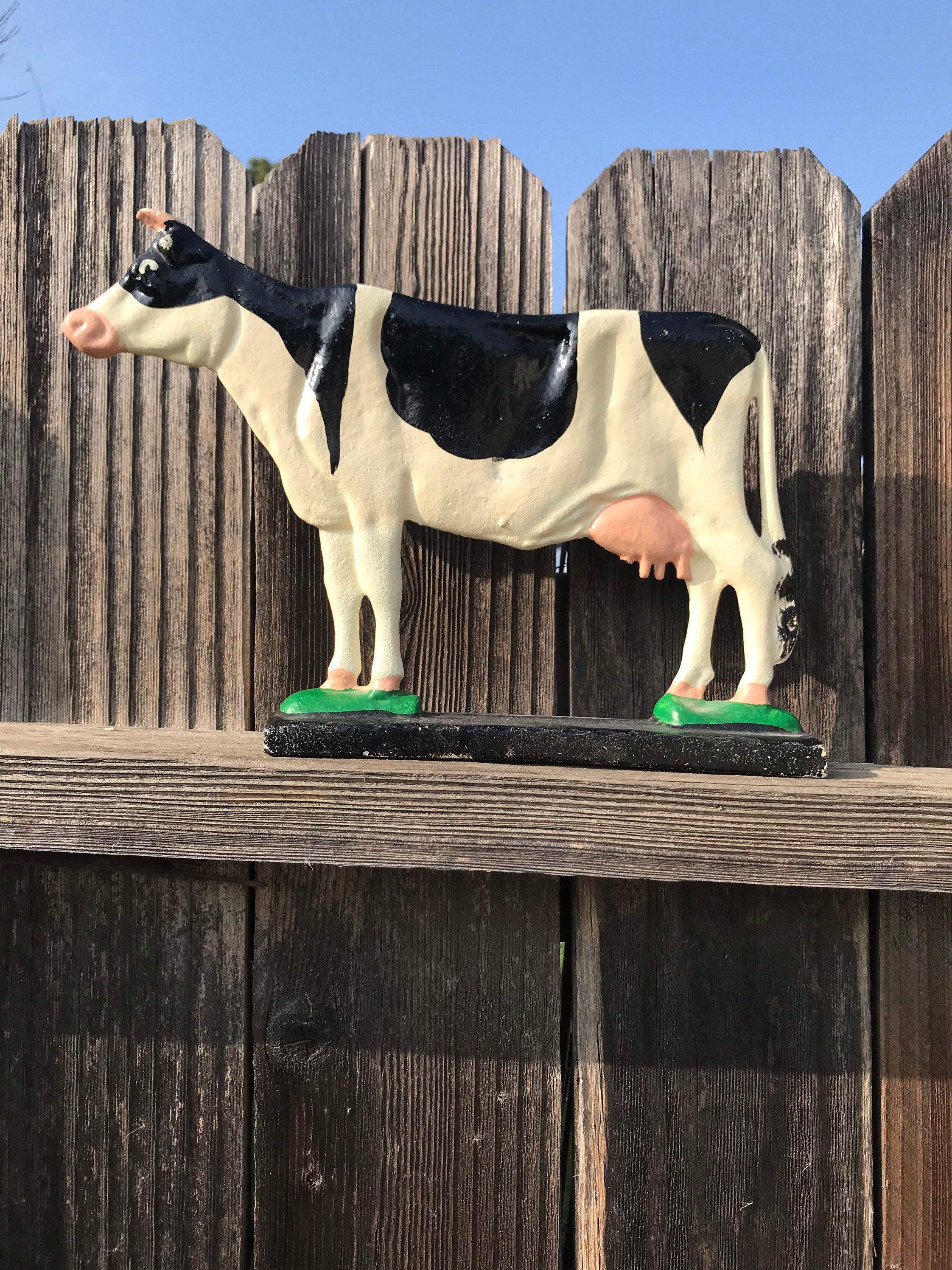 Vintage Cast Iron Door Stop, Barn Door, Shed Door Stop, Cow, Farm Decor, Large Cow, Bookend