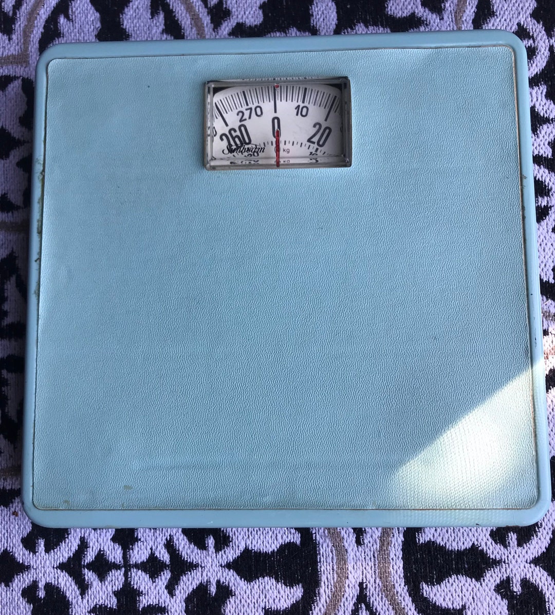 Rare Teal/aqua Sunbeam Bathroom Scale, Weight Scale, Steel, Mechanical