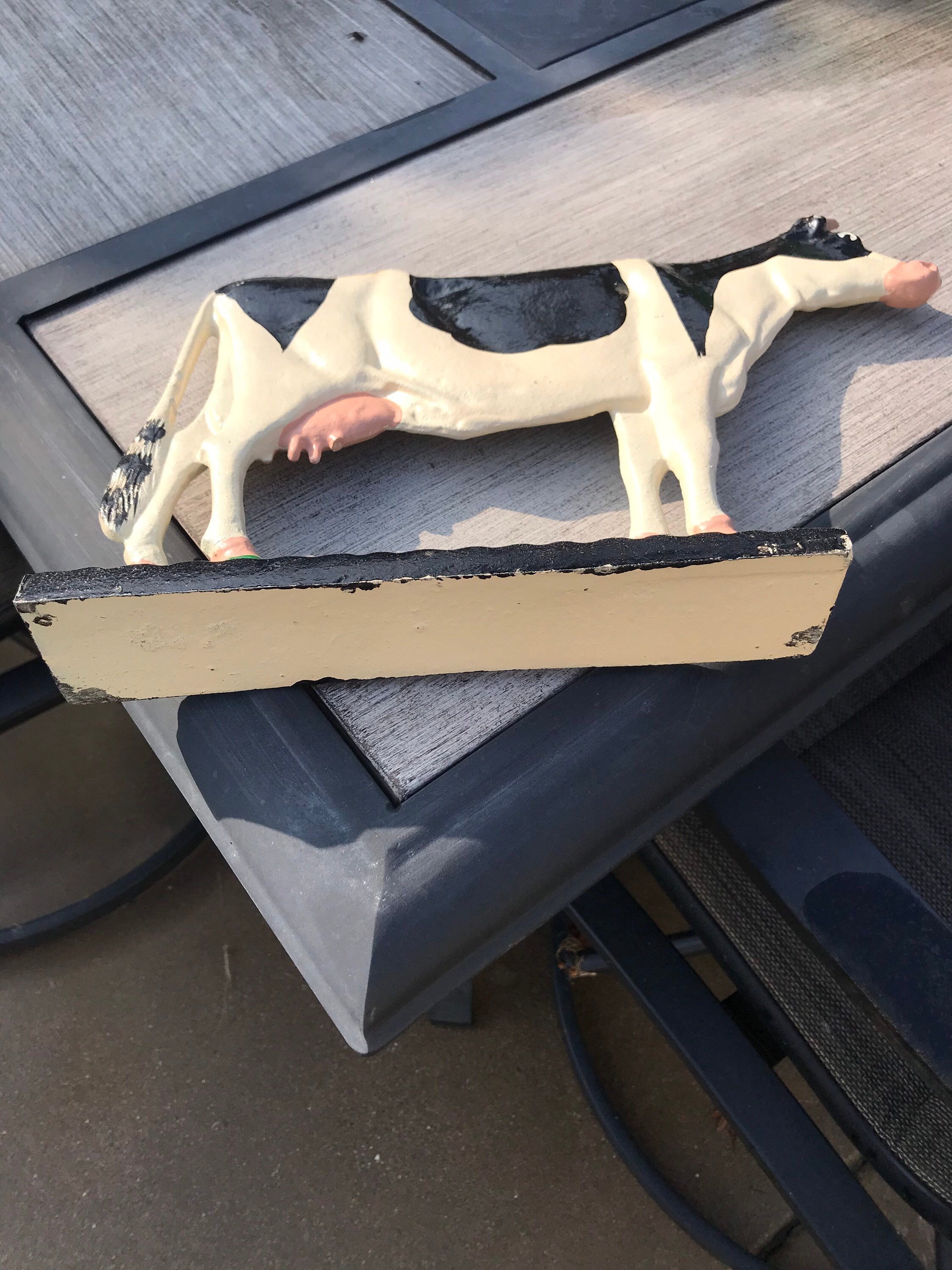 Vintage Cast Iron Door Stop, Barn Door, Shed Door Stop, Cow, Farm Decor, Large Cow, Bookend