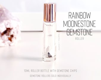 Rainbow MOONSTONE Gemstone Roller Bottle | ONE
