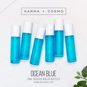 SIX OCEAN Blue 10ml Essential Oil Roller Bottles | Set of 6