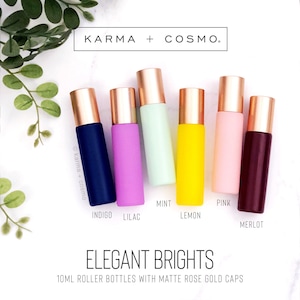 SIX Elegant BRIGHTS 10ml Essential Oil Roller Bottles | Set of 6