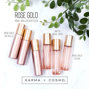 SIX Rose Gold 10ml Essential Oil Roller Bottles | Set of 6