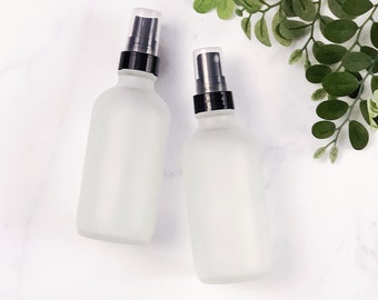 Set of 2 | 4oz FROSTED Glass Spray Bottle