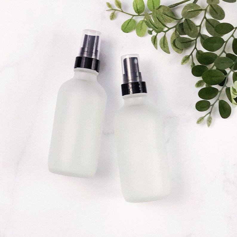 Set of 2 4oz FROSTED Glass Spray Bottle Etsy