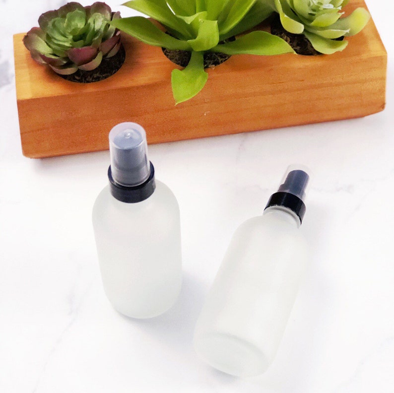 Set of 2 4oz FROSTED Glass Spray Bottle Etsy