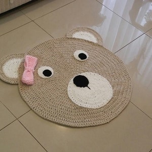 Crochet PATTERN Bear Rug, baby rug, room decoration