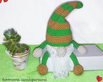 MOTIF de nain au crochet : elfe amigurumi bricolage - jouet nain au crochet fait main - nain amigurumi