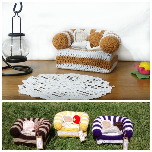 crochet pattern Armchair for tissue box