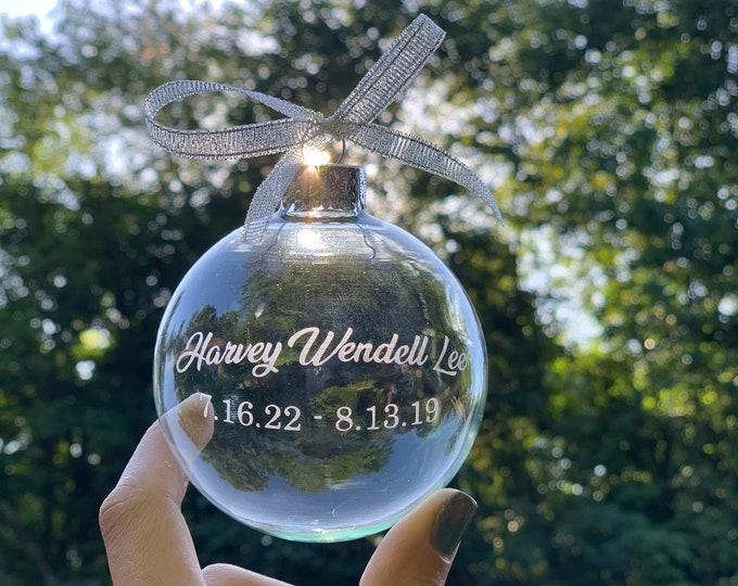 Custom Etched Glass Ornaments Personalized Ornament Christmas Ornament