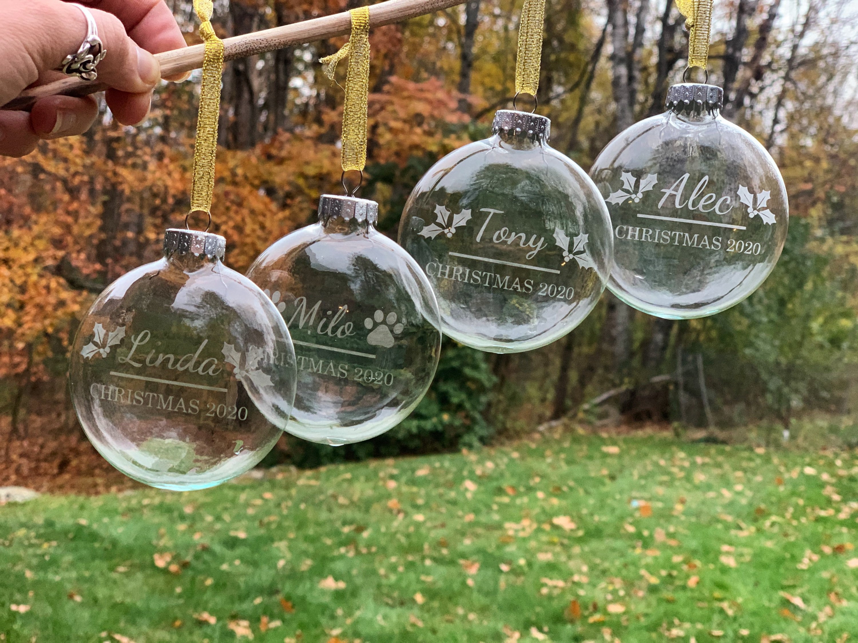 Custom Etched Glass Ornaments Personalized Ornament Etsy 日本
