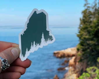 Maine Pine Tree Coast Sticker | Waterproof Sticker | Maine | Maine Sticker | Maine Decal