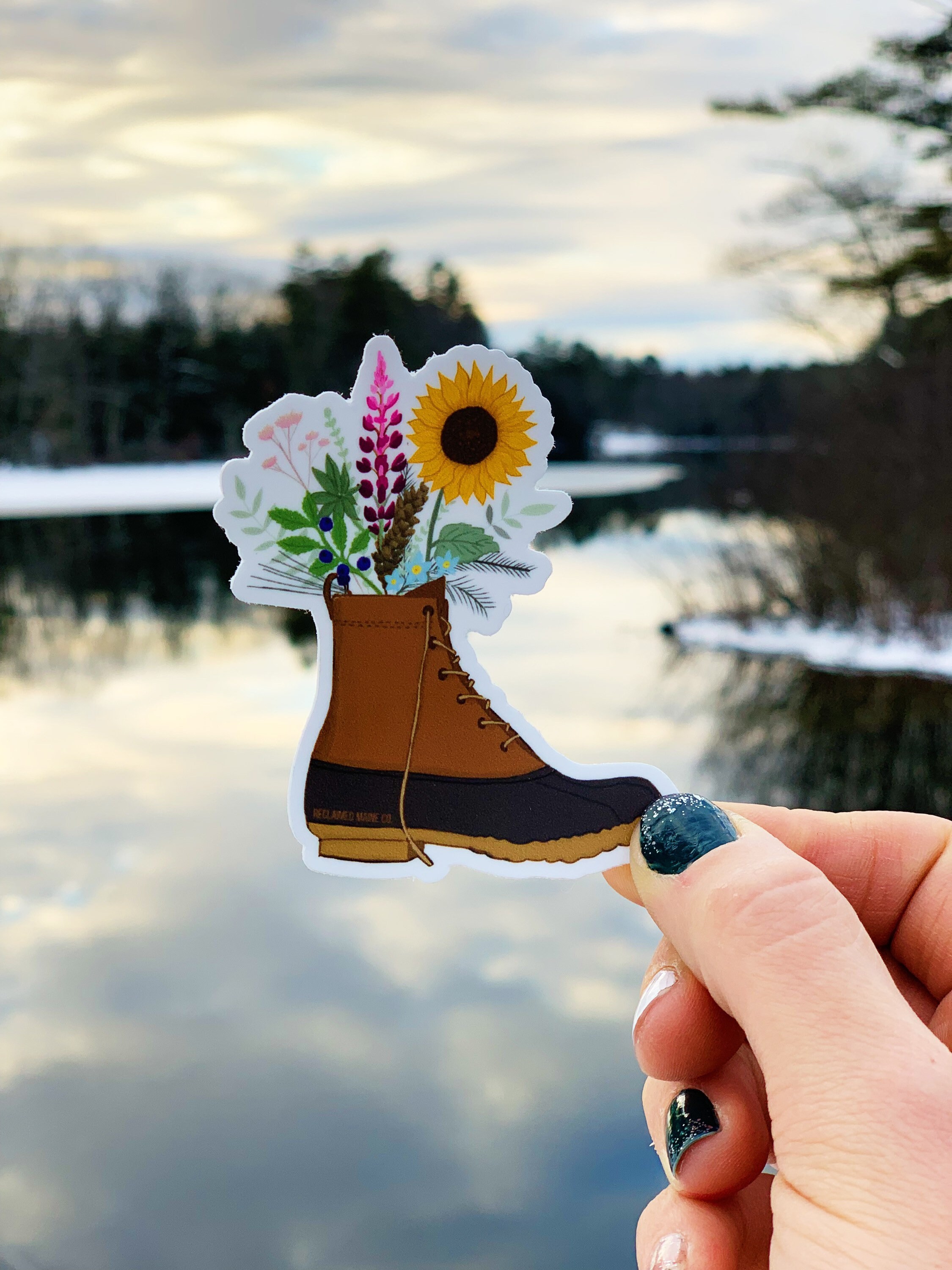Maine Bean Boot Bouquet Sticker L.L. Bean Boot Sticker - Etsy