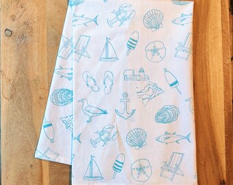 Coastal Tea Towel | Kitchen Towel | Maine Gifts
