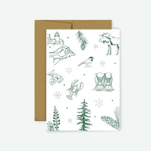 Maine Holiday Card | Blank Greeting Card | Maine | Maine Gifts | Maine Card