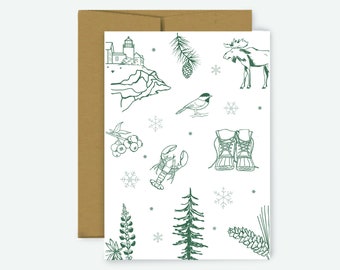 Maine Holiday Card | Blank Greeting Card | Maine | Maine Gifts | Maine Card