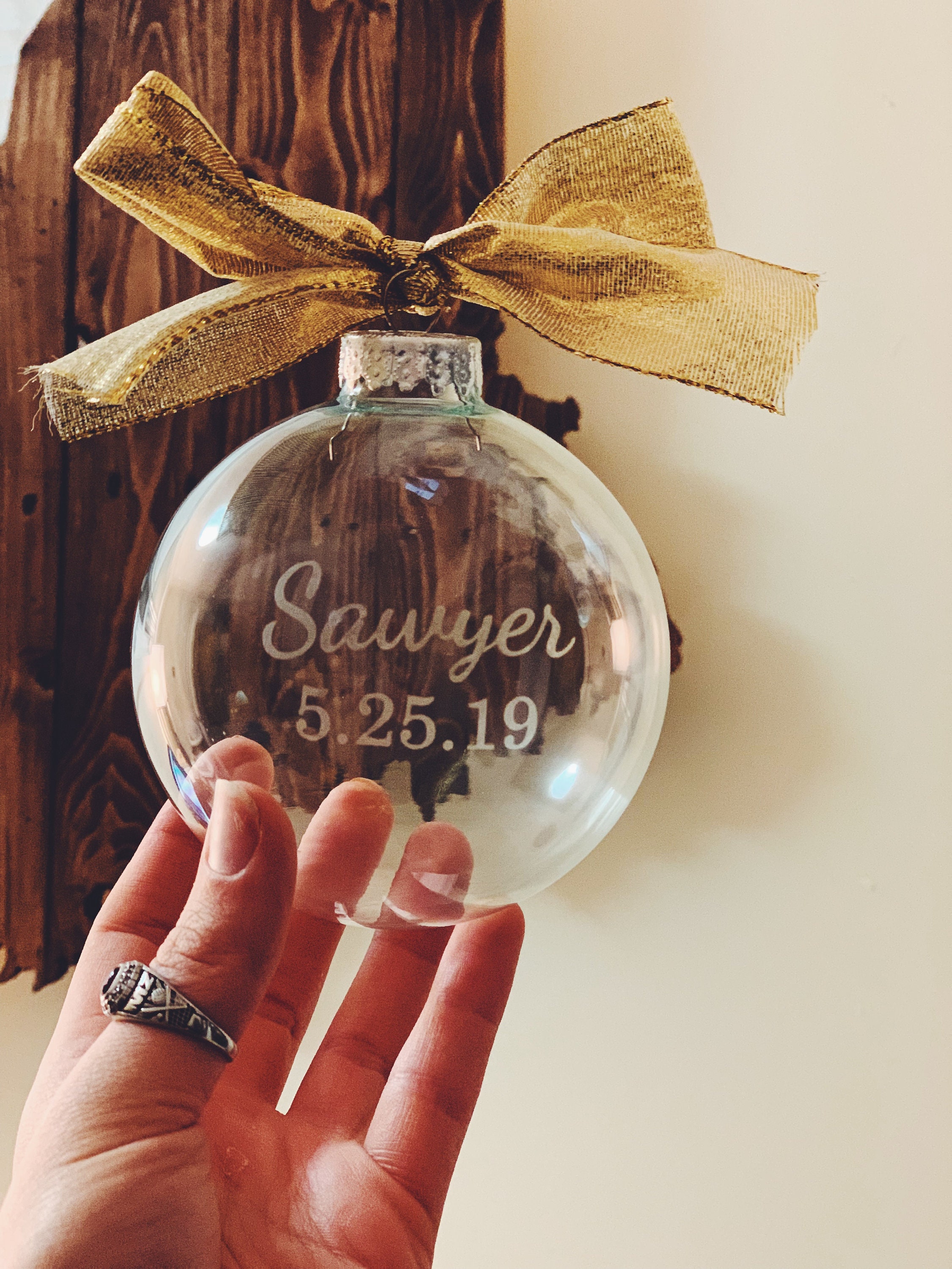 Custom Etched Glass Ornaments Personalized Ornament Etsy