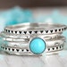 Stacking Ring Set, Turquoise Ring, Sterling Silver Rings for Women ...