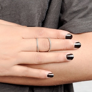 Arthritis Ring, Splint Knuckle Ring, Thumb Ring, Adjustable Sterling Silver Ring for Women, Simple Midi Ring, Twisted Ring