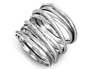 Statement Wrap Ring, Sterling Silver Ring for Women, Wire Wrapped Ring Band, Simple Wide Chunky Long Large Ring, Bohemian Jewelry