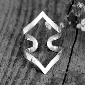 Chevron Ring, Arthritis Ring, Splint Knuckle Ring, Adjustable Thumb Ring, Sterling Silver Ring for Women, Simple Geometric Ring, Statement R