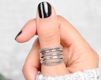 Wrap Ring, Statement Ring, Sterling Silver Ring for Women, Chunky Big Large Full Finger Ring, Boho Rings, Thumb Ring