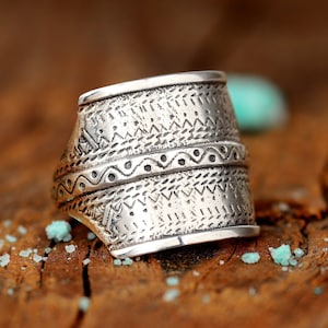 Boho Statement Ring, Sterling Silver Ring for Women, Chunky Ring, Long ...