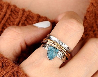Apatite Women Ring 925 Silver Ring Raw Apatite Natural Apatite Ring Gemstone Ring