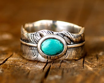 garden of eden feather turquoise ring アクセサリー