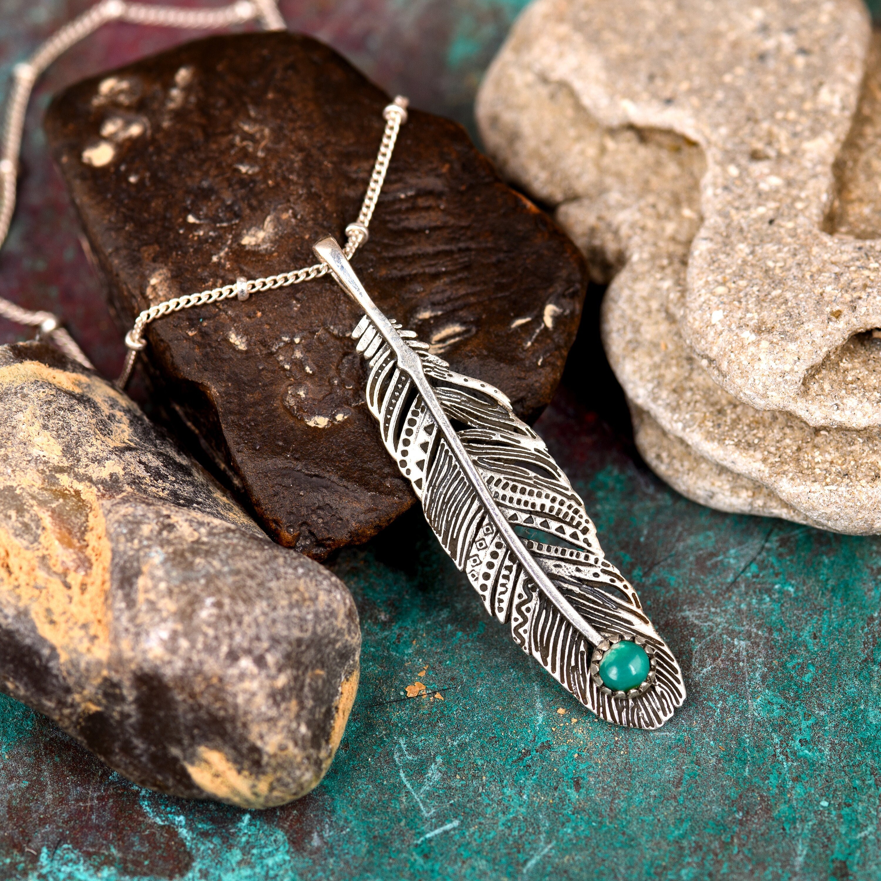 Feather & stone jewellery sale
