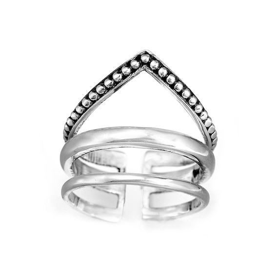 Sterling silver shop chevron ring