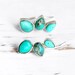 Turquoise Earrings Ear Climber Crawler Sterling Silver Boho Gemstone Teardrop, Pair of Earrings 