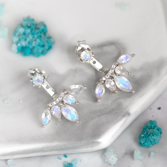 Rainbow moonstone earrings clearance