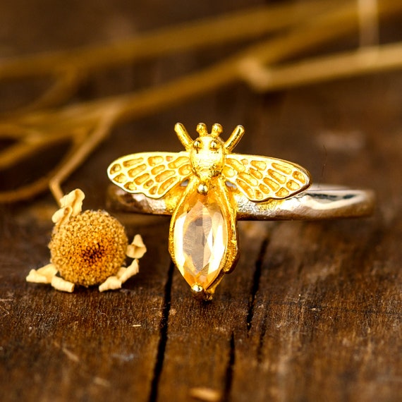 Citrine bee ring sale