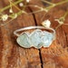 Three Stone Raw Aquamarine Ring, Sterling Silver Rings for women, Natural Uncut Gemstone Crystal Raw Stone Ring 