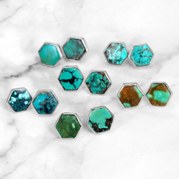 Turkoois oorbellen, sterlingzilveren oorbellen vijandige vrouwen, kraakbeenoorbellen, ruitgeometrische ruit, boho groen blauwe edelsteenoorbellen