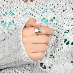 Mountain Moonstone Ring, Fidget Spinner Ring, Sterling Silver Ring for Women, Nature Meditation Spinning Wide Band, Anxiety Ring image 3