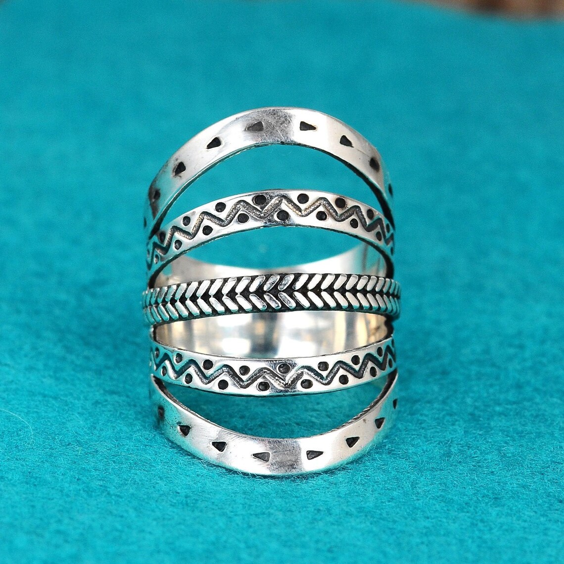 Boho Statement Ring Sterling Silver Ring for Women Western Etsy
