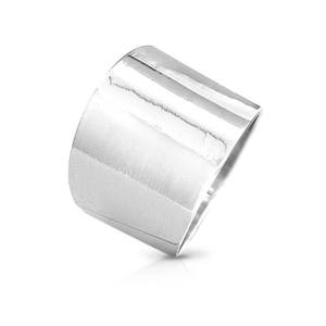 Wide Band Simple 925 Sterling Silver Ring for Women, Tube Ring, Cuff Ring, Chunky Boho Ring, Statement Ring, Cigar Long, bague femme argent image 10