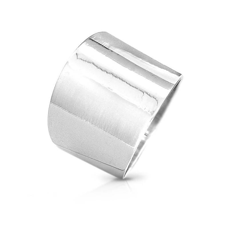 Wide Band Simple 925 Sterling Silver Ring for Women, Tube Ring, Cuff Ring, Chunky Boho Ring, Statement Ring, Cigar Long, bague femme argent image 10