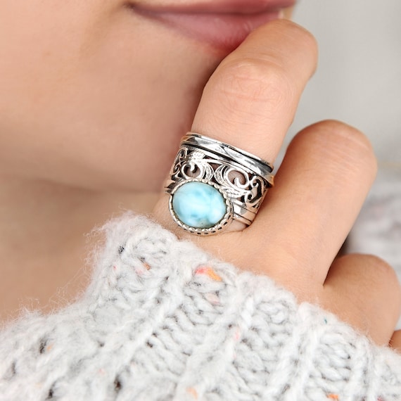 Larimar ring etsy sale