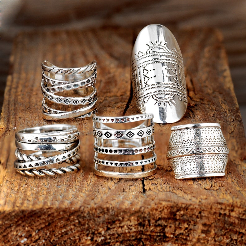 Boho Statement Ring Sterling Silver Ring for Women Chunky Etsy