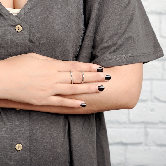 Arthritis Ring, Splint Knuckle Ring, Thumb Ring, Adjustable Sterling Silver Ring for Women, Simple Midi Ring, Twisted Ring