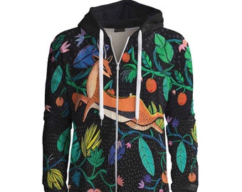 Mooie Zip Up Hoodie ontwerper vintage kleding Gazelle unieke sweatshirt creatieve artistieke trui trendy mooie luxe geweldige rave zeldzaam