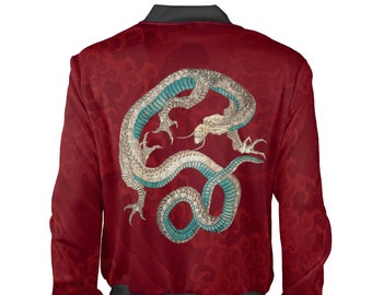 Japanese Dragon Bomber Jacket – Mythical Asian Serpent Streetwear